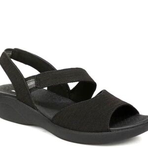 New in Box! Lifestride Bzees 7 WIDE Cheerful Washable Slingback Black Sandals